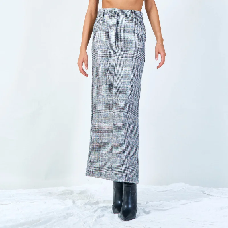 Blue Dresses for Classic -Plaid midi pencil skirt wholesale