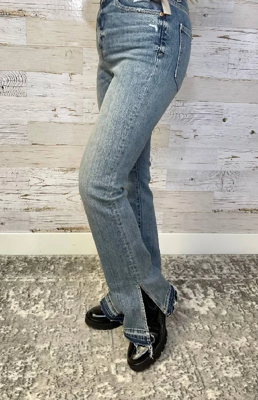 High-waisted tight trousers for women with slimming silhouette and smooth fit -Go-Getter High Rise In Denim