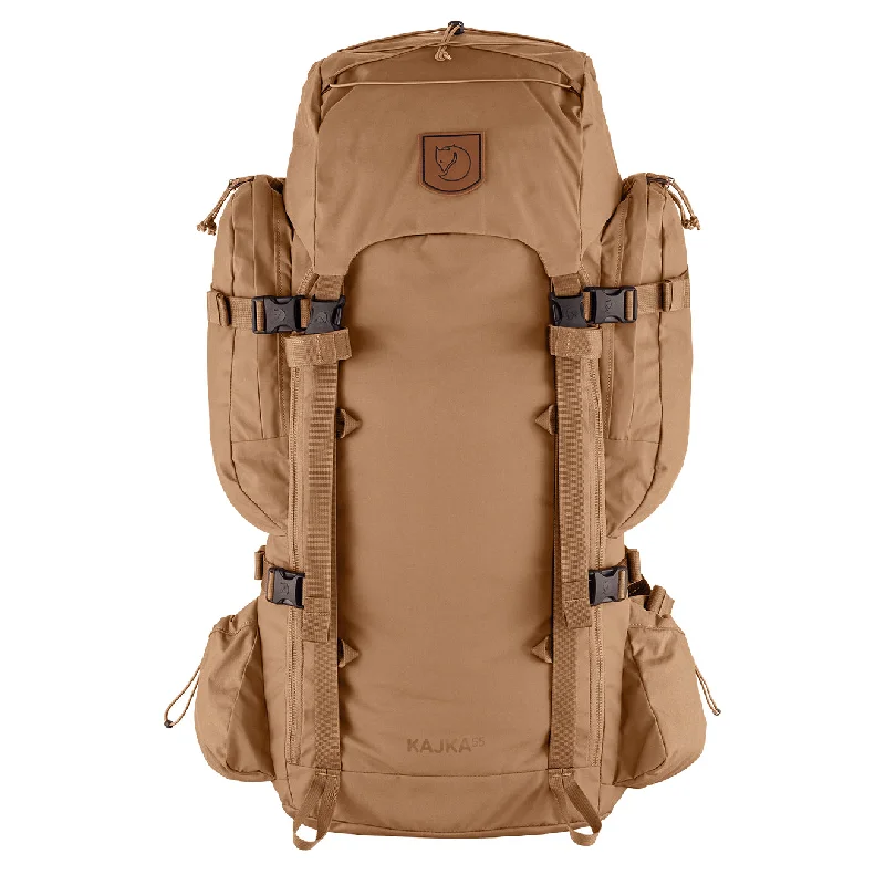 Weather-resistant backpack for extreme outdoor conditions -Fjallraven Kajka 55L M/L Backpack Khaki Dust