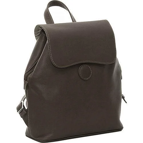 Roll-top backpack for versatile waterproof protection -Piel Leather Flap-Over Button Backpack