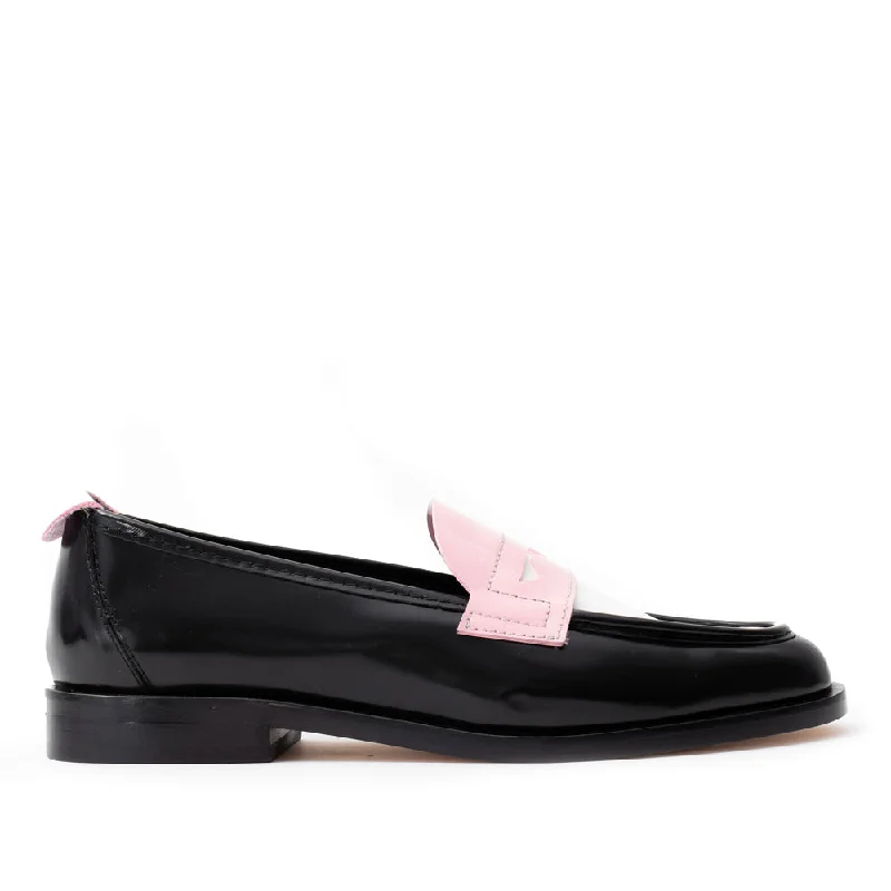 Comfortable loafers for women with memory foam and soft leather uppers-Women's Msgm Loafers Pink/Black/White