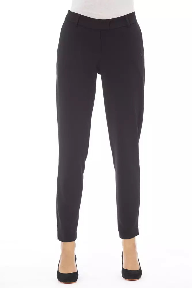 High-waisted tight trousers for women with flare leg and retro aesthetic -Alpha Studio  Polyester Jeans & Women's Pant