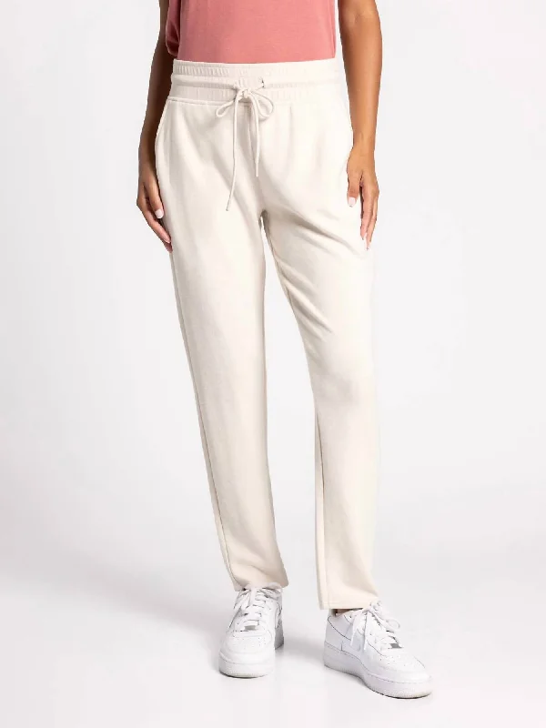 Tailored stretch tight trousers for women with comfortable waistband and flattering design -Field Pants In Dove