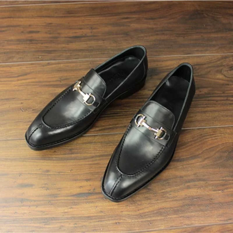 Trendy loafers for men with textured leather and standout stitching details-Men's Autumn Elegant Genuine Leather Italian Welted Wedding Loafers