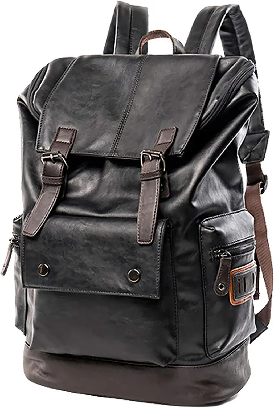 Vintage leather backpack for timeless explorer vibes -FR Fashion Co. 18" Men's Vintage Leather Backpack