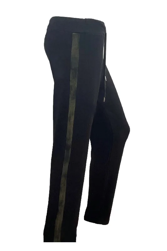 Soft fabric tight trousers for women with breathable material for year-round wear -Women's Track Pant In Black/army