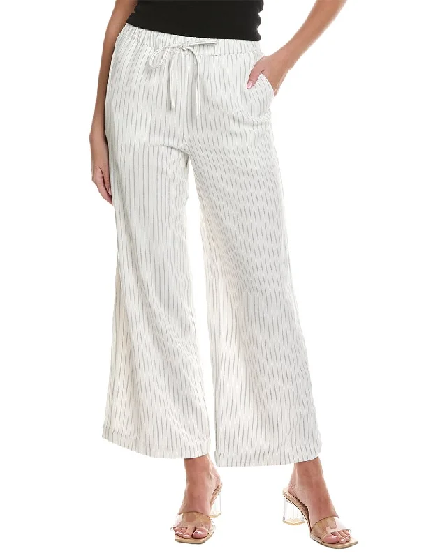 High-waisted tight trousers for women with slimming silhouette and smooth fit -Crystal Kobe Drawstring Linen-Blend Pant