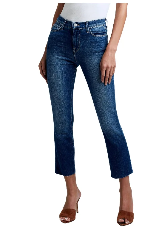 Formal tight trousers for women with sharp crease and sophisticated tailoring -Sada High Rise Crop Slim Jean In Sequoia