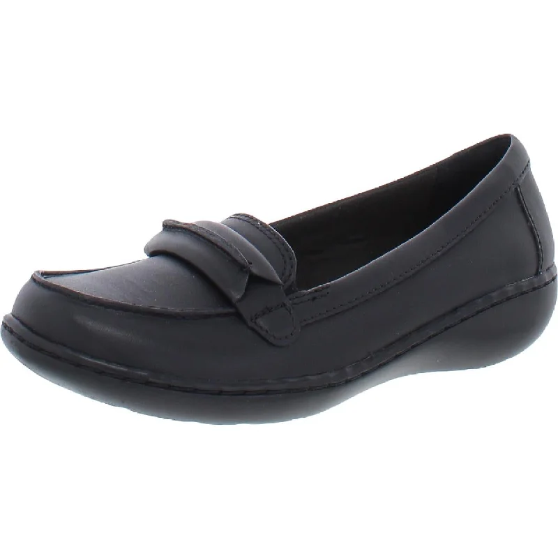 Loafers for women with stylish bow accents and versatile color options-Clarks Womens Ashland Lily Leather Slip On Loafers