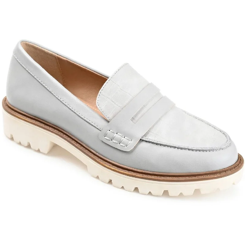 Stylish loafers for men with minimalist design and sleek finish-Journee Collection Womens Faux Leather Embossed Loafers