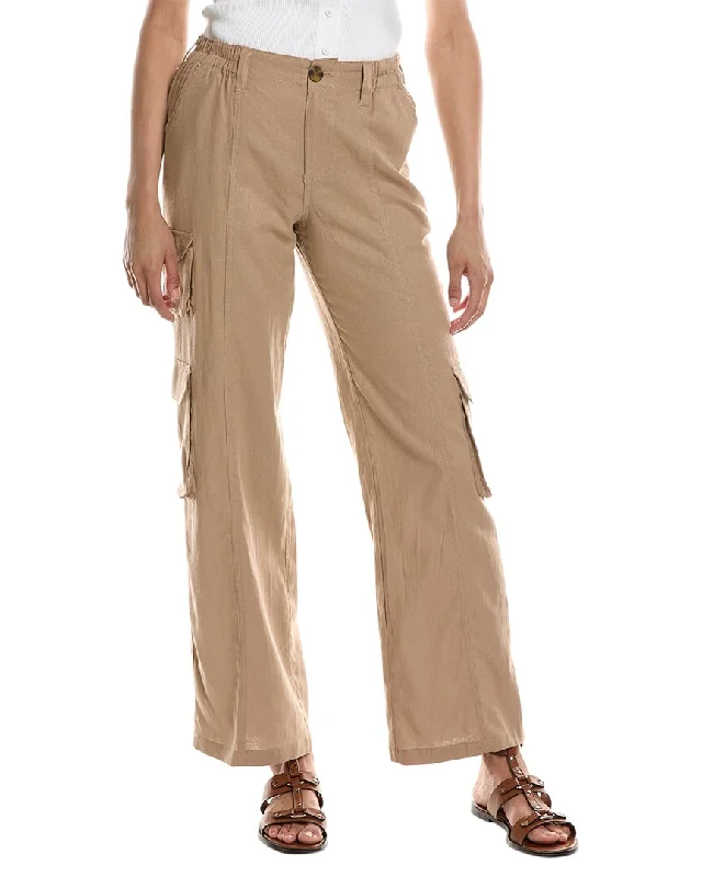 Tight cargo trousers for women with stylish pockets and slim cut for urban look -LUXE ALWAYS Linen-Blend Pant