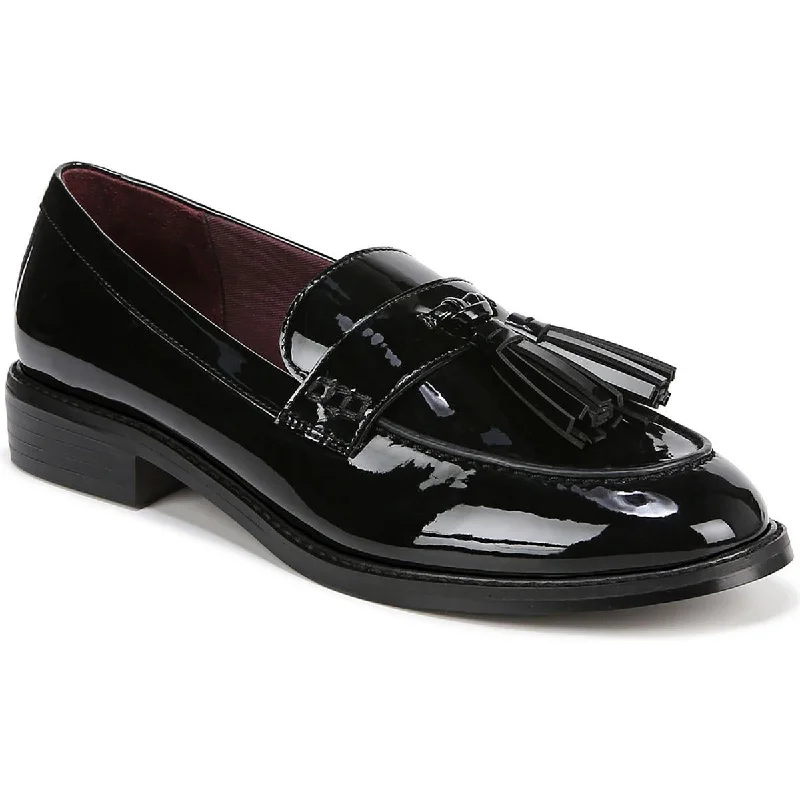 Comfortable loafers for women with cushioned footbed and lightweight sole-Franco Sarto Womens Carolyn Low Patent Slip On Loafers