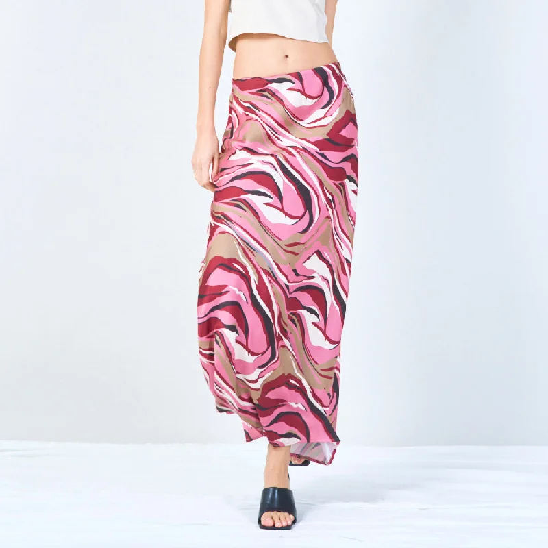 African Dresses with Culture -Abstract print midi skirt wholesale