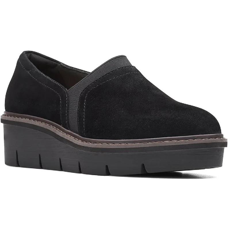 Loafers for men with slip-resistant soles and supportive arch design-Clarks Womens Airabell Mid Suede Slip-On Loafers