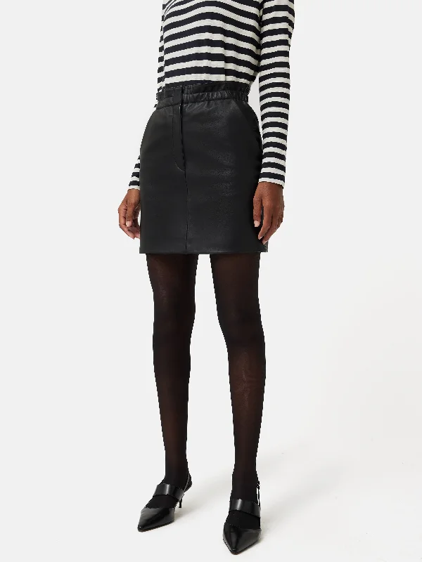 Birthday Dresses for Celebration -Leather Mini Skirt | Black