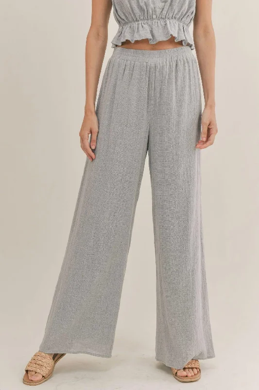 Statement tight trousers for women with bold color options for fashion-forward looks -Mikayla Wide Leg Pant In Cloud Blue