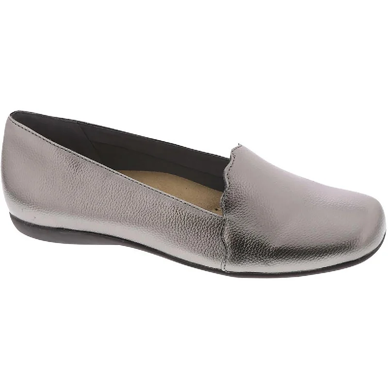 Comfortable loafers for women with elastic stretch bands for snug fit-Trotters Womens Sage Faux Leather Slip-On Loafers