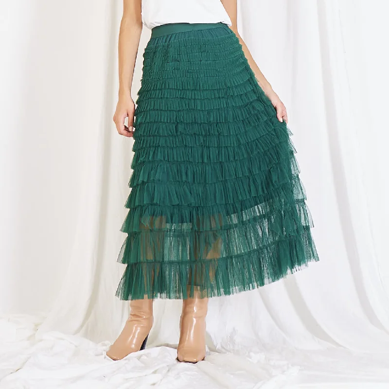 Resort Dresses for Vacation -Wholesale mesh pleated skirt