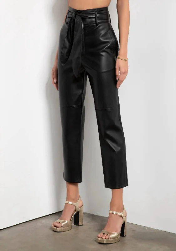 High-waisted tight trousers for women with slimming silhouette and smooth fit -Kimiko Pant In Black