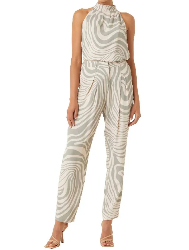 Denim tight trousers for women with skinny fit and timeless blue wash -Perry High Waisted Pants In Abstract Zebra