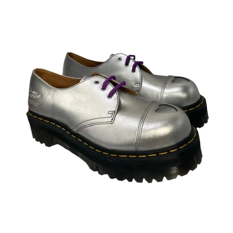 Loafers for women with cut-out designs for lightweight, breathable style-Dr.Martens/Loafers/US 9/Leather/SLV/HEART TOEBOX