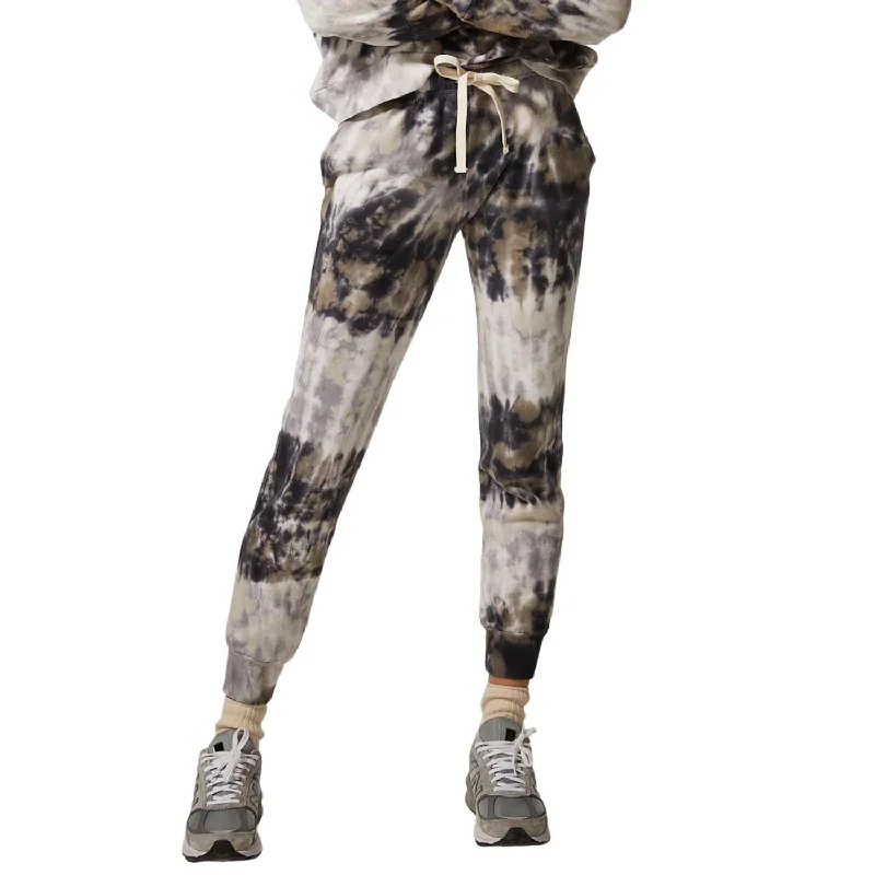 Sleek tight trousers for men with black color and slim, sharp cut -Spiral Tie Dye Joggers In Neptune/Grey