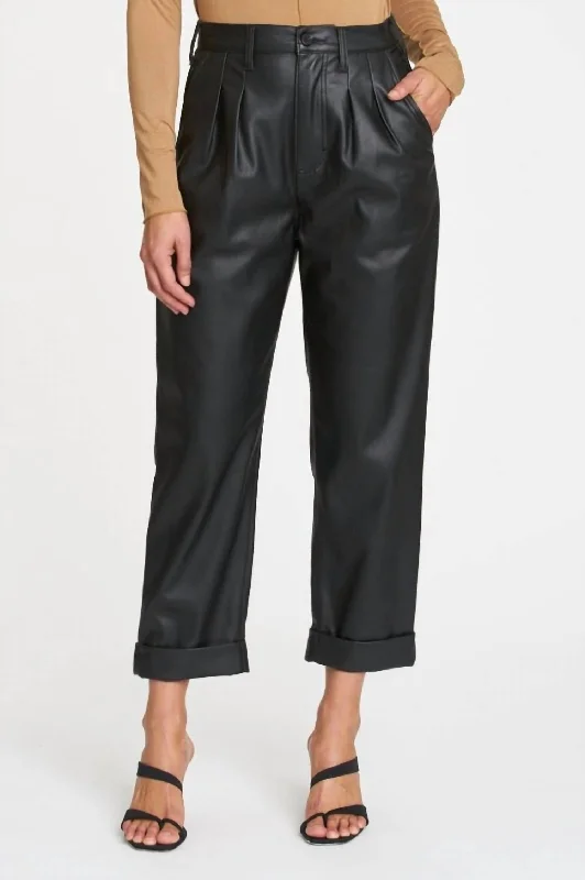 Tight cargo trousers for women with stylish pockets and slim cut for urban look -Kellin Pleated Trouser In Slate Back