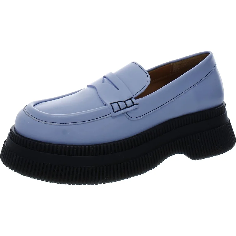 Casual loafers for men with unique pattern and slip-resistant design-Ganni Womens Creepers Leather Slip-On Loafers