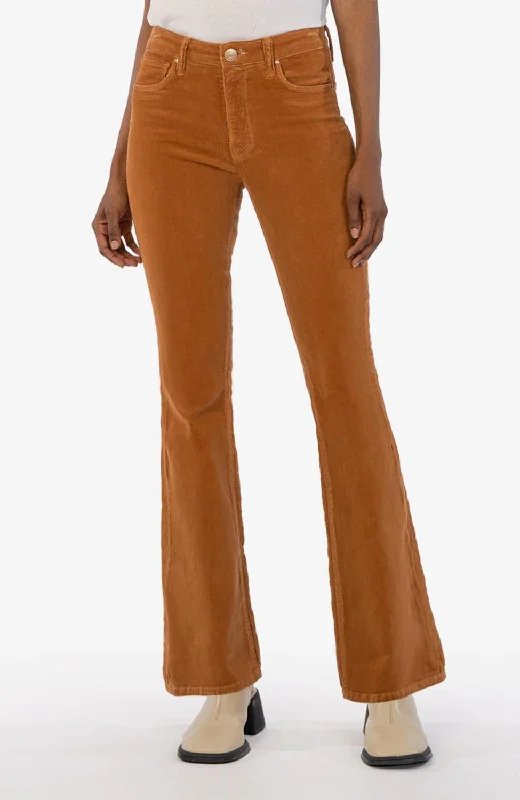 Skinny tight trousers for men with fade-resistant fabric for long-lasting wear -Ana Corduroy High Rise Fab Ab Flare Jeans In Butterscotch