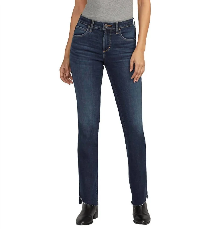 High-waisted tight trousers for women with flare leg and retro aesthetic -Mid Rise Eloise Boot Cut Jeans In Brisk Blue