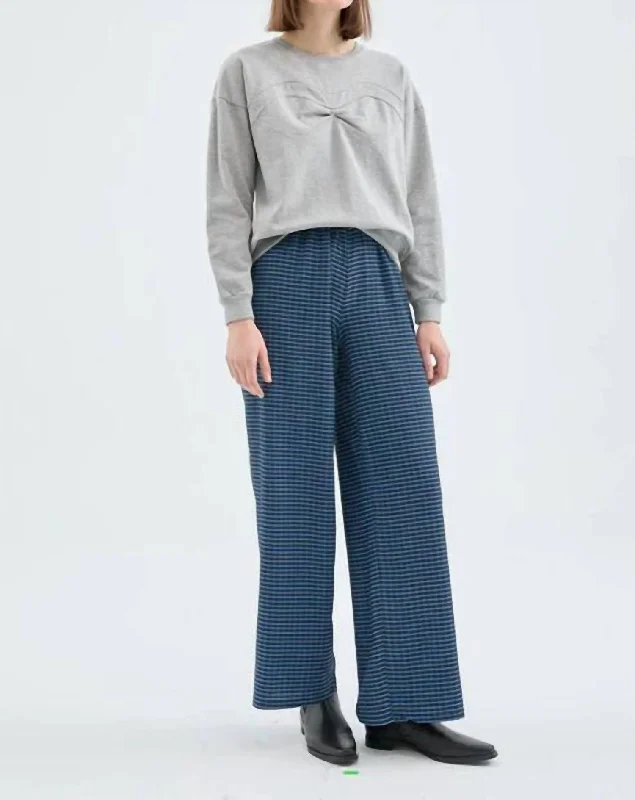 Color-block tight trousers for women with bold contrasts and modern flair -Checks Pants In Blue