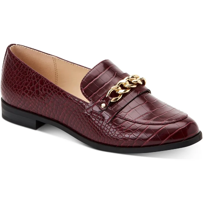 Slip-on loafers for women with elastic sides and flexible sole-Charter Club Womens Kattelle Flat Slip On Loafers