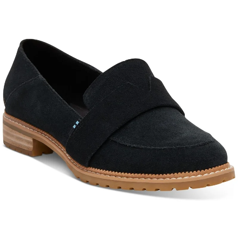 Classic leather loafers for office wear with formal and casual looks-Toms Womens Mallory Suede Flat Loafers