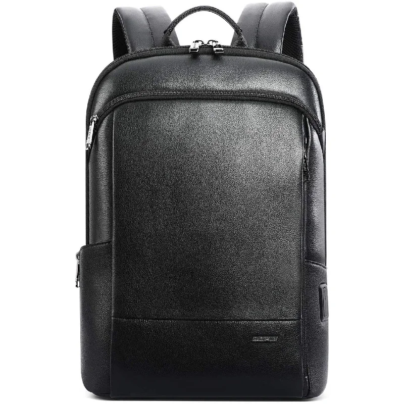 Breathable padded backpack for sweaty summer treks -FR Fashion Co. 17" Men's Anti-Theft Leather Backpack with Hidden Pockets