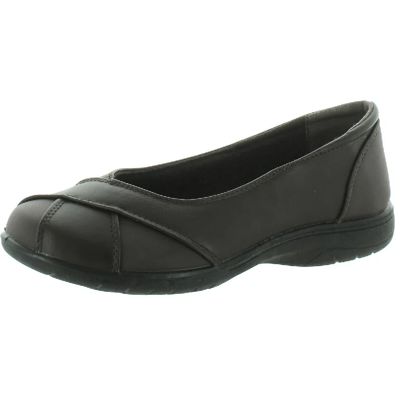 Loafers for women with soft leather and flat design for relaxed wear-Easy Street Womens Faux Leather Comfort Loafers