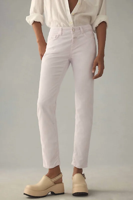 Tight trousers for women with leather accents and modern, bold design -Baker Pant In Morning Rose