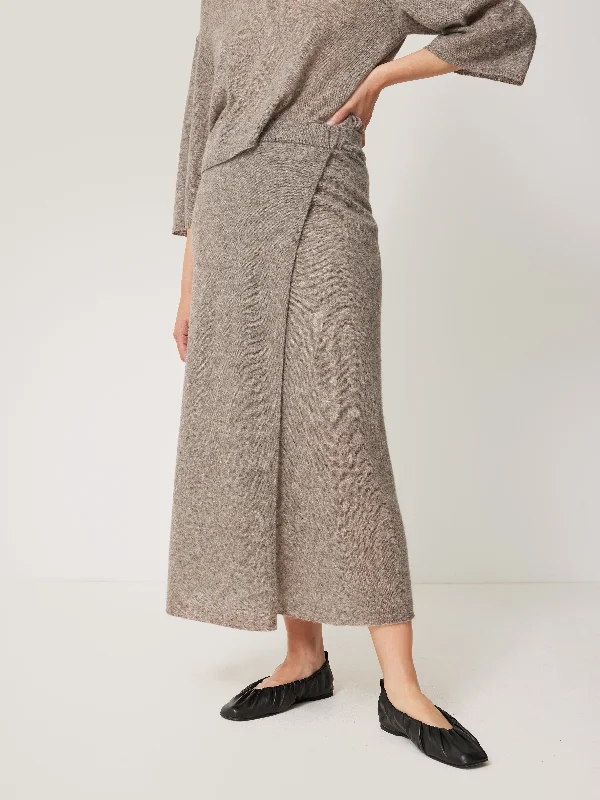 Abstract Dresses for Creative -Soft Gauzy Knit Skirt | Taupe