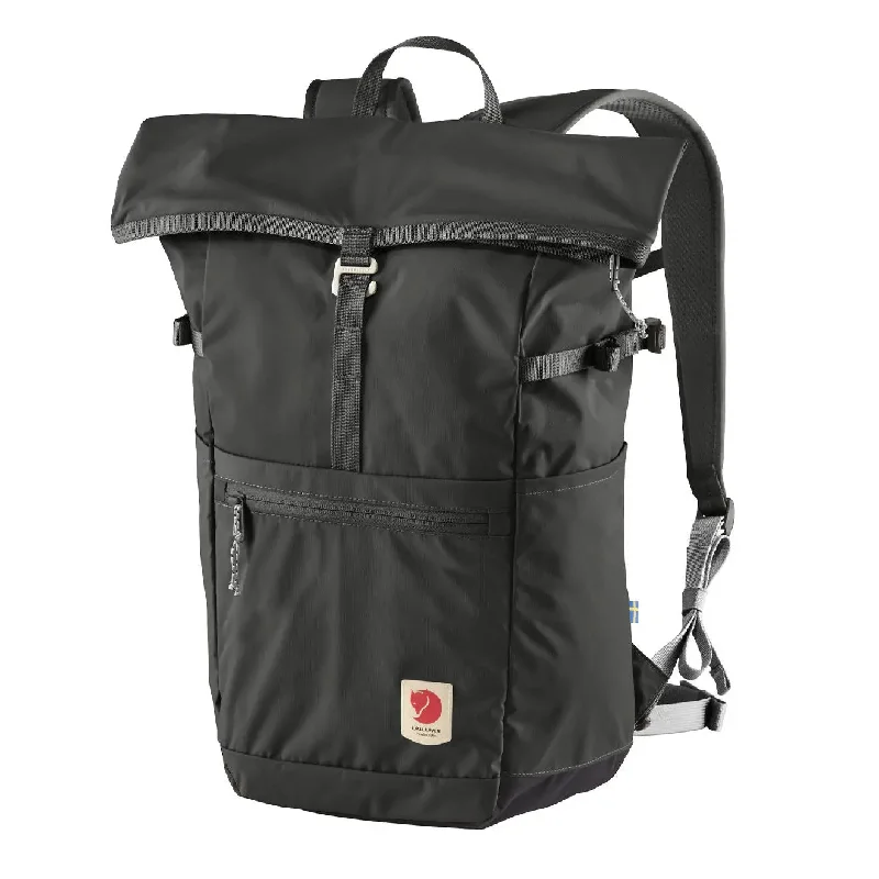 Reflective strip backpack for nighttime safety use -Fjallraven High Coast Foldsack 24 Black