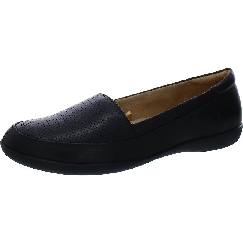 Loafers for women with luxurious satin finish and decorative details for elegance-Naturalizer Womens Fuji Leather Perforated Loafers