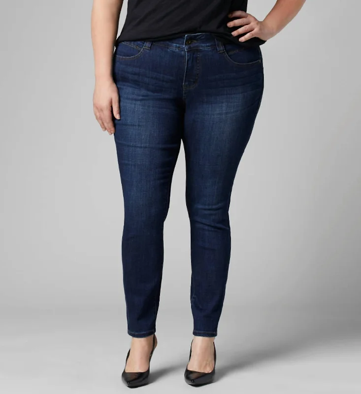 Classic tight trousers for women with smooth fabric and chic, timeless design -Cecilia Mid Rise Skinny Jean - Plus In Indigo