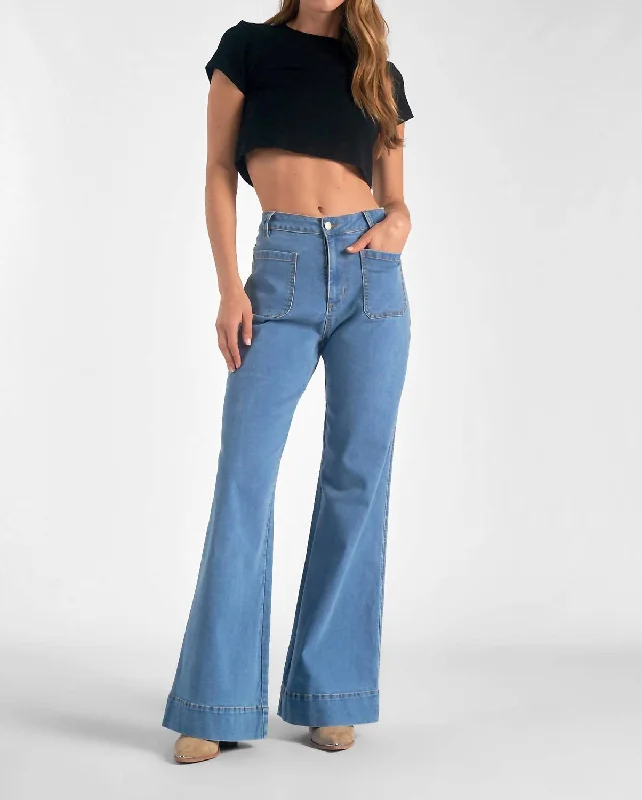 Trendy tight trousers for women with zipper details and edgy finish -Grace Jeans In Denim