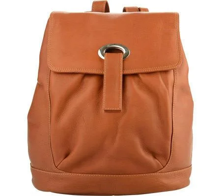 Laptop sleeve backpack for college student convenience -Piel Leather Large Oval Loop Backpack