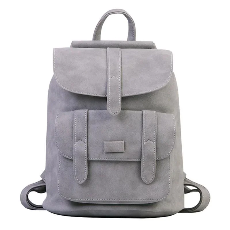 Vintage style backpack for retro aesthetic lovers -Women's Vegan Suede Leather Mini Backpack