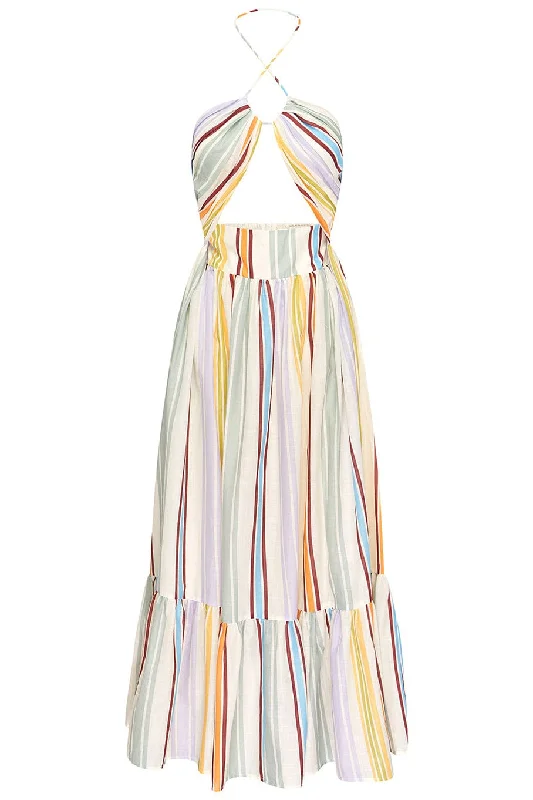 Hippie Dresses with Beads -Axum Tuck Front Midi Dress