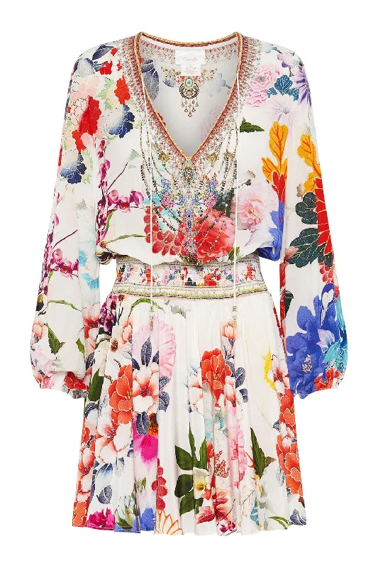 Maximalist Dresses for Bling -Shirred Relaxed Short Dress