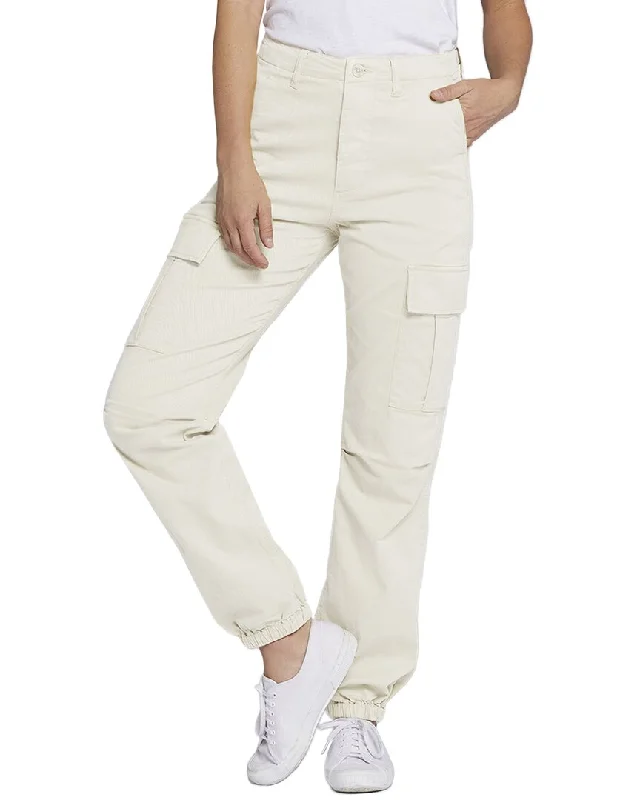 High-rise tight trousers for women with pleated front and classic look -Current/Elliott The Legionary Biscuit Cargo Jean