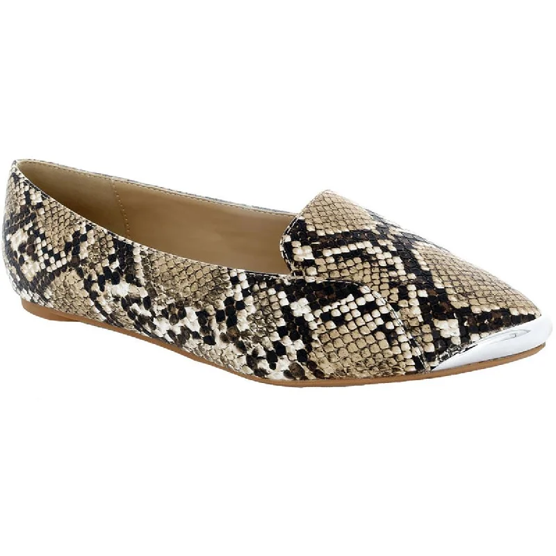 Loafers for women with modern design and soft suede material for flexibility-Penny Loves Kenny Womens Nik Embossed Metallic Toe Cap Loafers