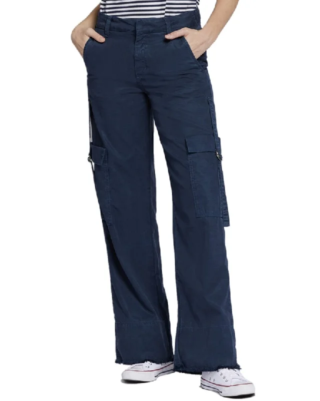 High-waisted tight trousers for women with belt loops for added style -Current/Elliott The Felicity Slate Cargo Jean