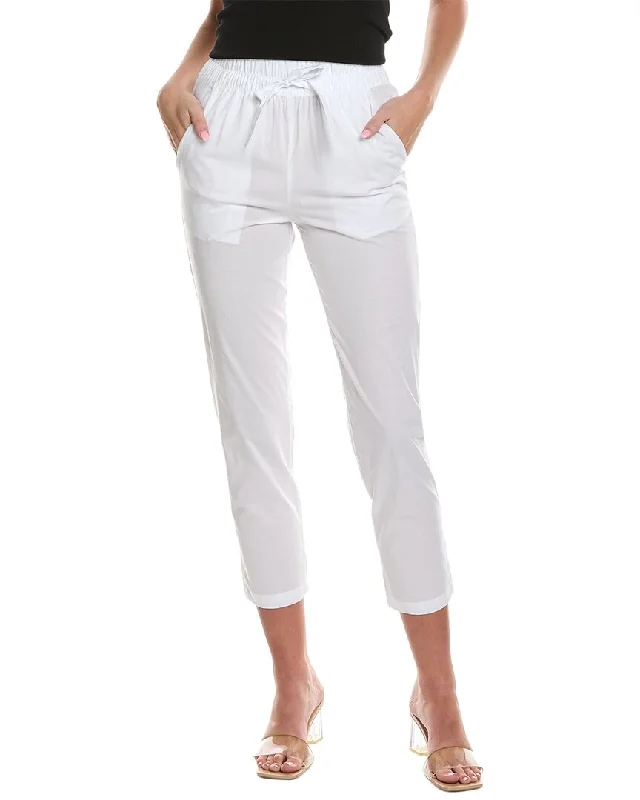 Trendy tight trousers for women with zipper details and edgy finish -Alpha Studio Smocked Pant