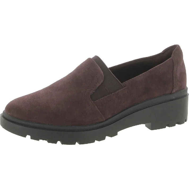 Loafers for women with stylish bow accents and versatile color options-Clarks Womens Calla Rae Suede Slip On Loafers